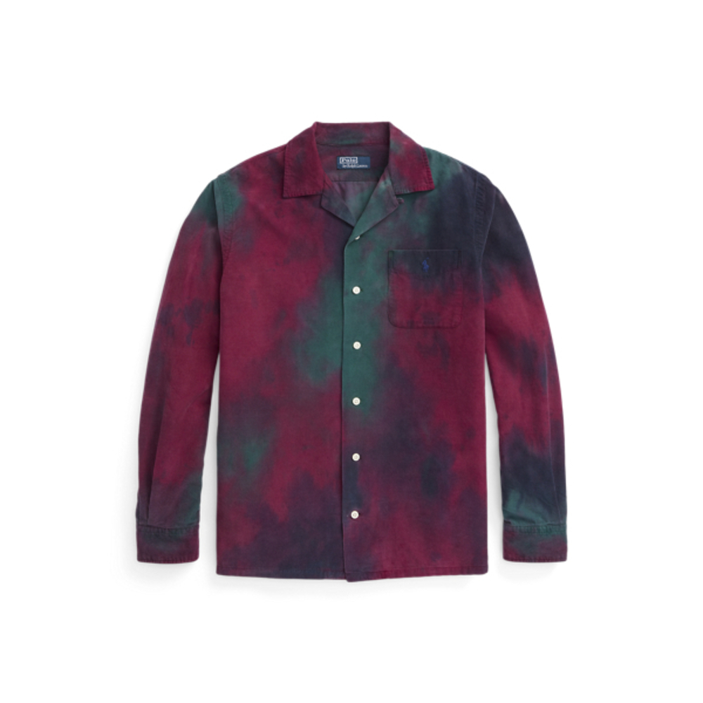 Tie-Dye-Effect Corduroy Camp Shirt